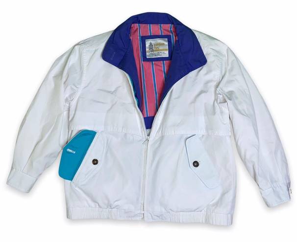 London Fog White And Blue  Jacket Medium