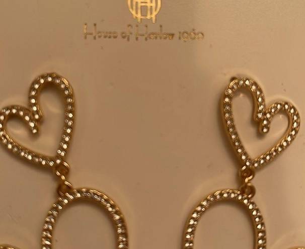 House of Harlow NWT  double heart earrings