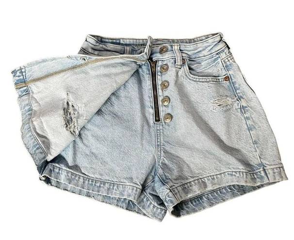 American Eagle  Mom Skort Light Wash High-Rise Distressed Women Size 00 - EUC