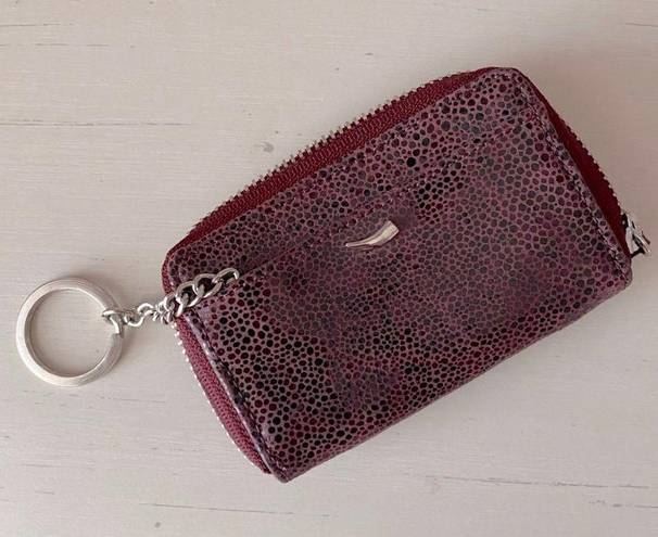 Tusk Wear NWOT TUSK genuine leather burgundy pebbled mini wallet / coin pouch