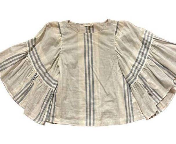 BeachLunchLounge  blue white striped batwing blouse