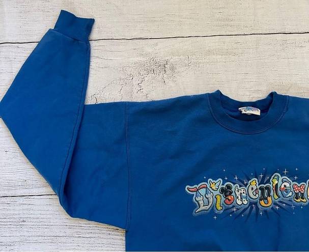 Disneyland character letters made in USA blue medium sweatshirt