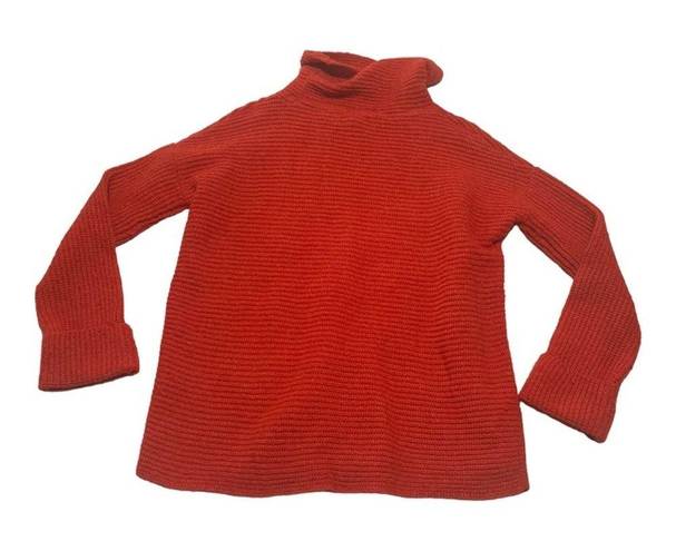 Pilcro  womens small oversized anthropologie red rust knit cowl turtleneck sweate