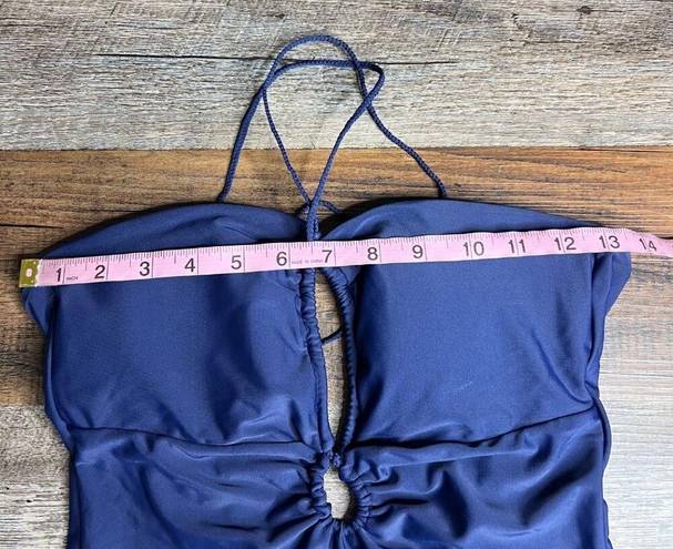 PilyQ NWT  NAT Keyhole Braided One Piece Swimsuit Navy Blue Medium