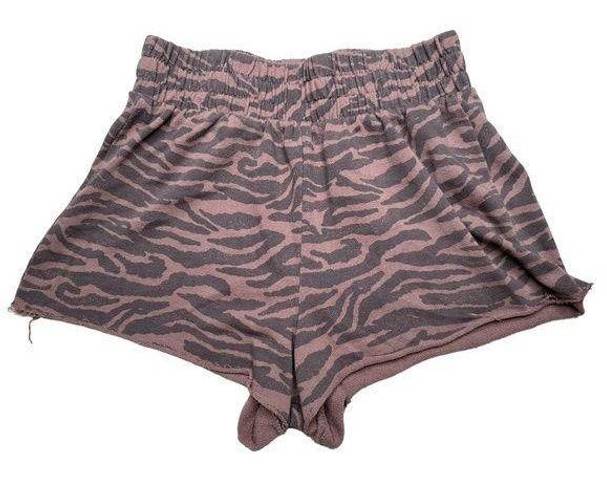 Grayson Threads : Brown Zebra High Rise Lounge Shorts