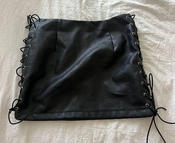 White Fox Boutique Black Leather Skirt