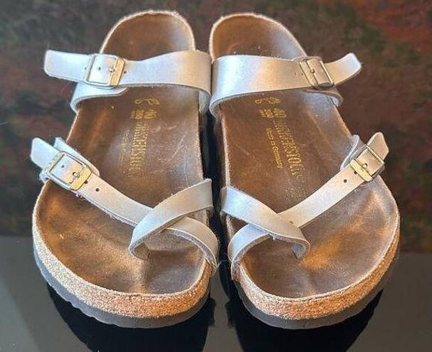 Birkenstock GUC  Women's Silver Mayari Sandals Euro 40 US 9-9.5