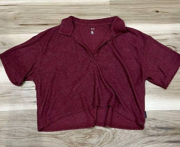 Gilly Hicks Maroon Terrycloth Polo Women’s Medium