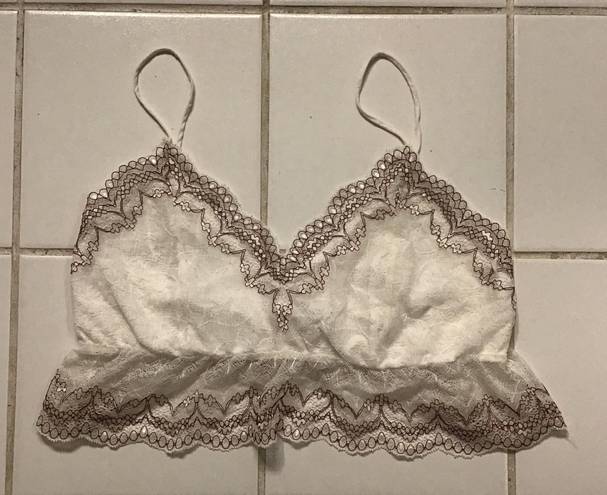 ZARA Lace Bralette White Size M