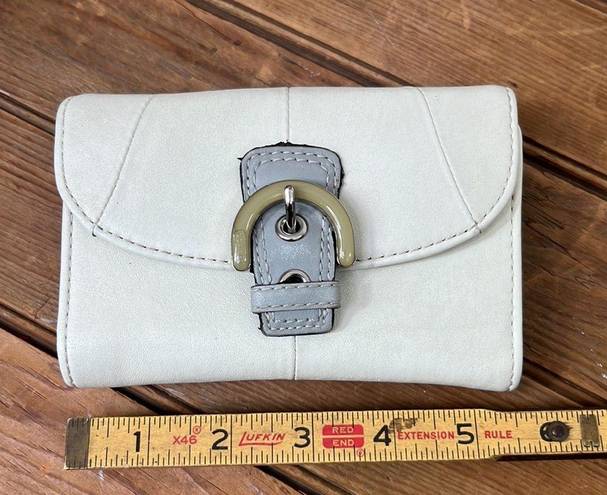 Coach Vintage 90s  cream leather small folded wallet