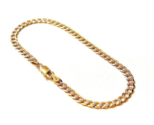 Tehrani Jewelry 14k Solid Gold Curb Cuban Pave Bracelet | Gift | Bracelet | Real Gold Bracelet |