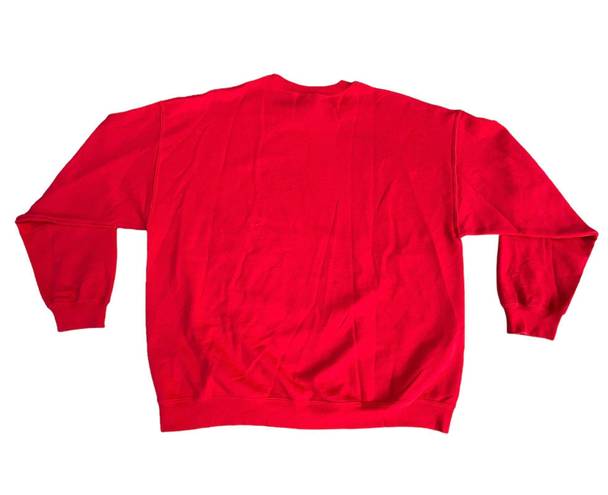 Gildan Red Butterfly Crewneck Pullover Sweater