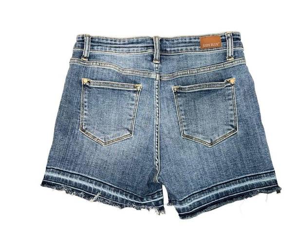 Judy Blue  Women's Large Mid-Rise Release Hem Denim Shorts