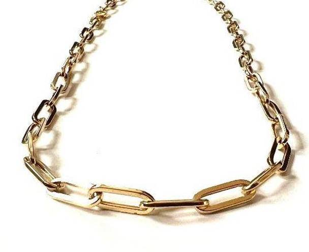 Tehrani Jewelry 14k real gold paperclip necklace | 16” | paperclip 4.5 mm chain necklace |