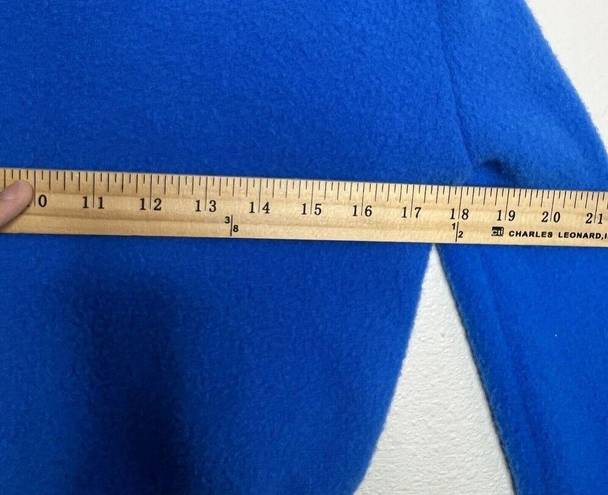 ZARA  Fuzzy Sweater Size Medium Colbalt Blue Long Sleeve Cropped Henley