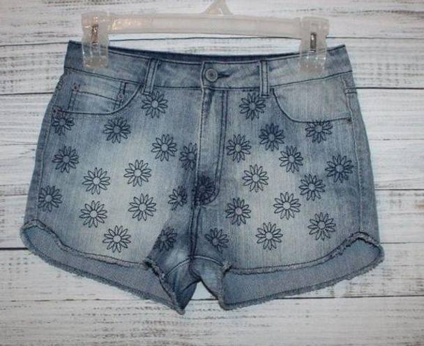 Daisy Mossimo High Rise Denim Embroidered  Shorts