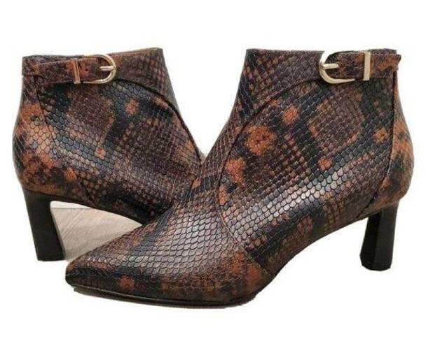 Joie  Rawly Snakeskin-Embossed Leather Ankle Boots Size 36.5 (6)