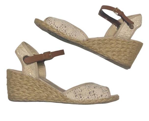 Ralph Lauren  Crochet Espadrille Wedge Sandals