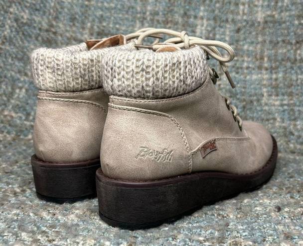 blowfish NWOB -  Malibu Comet Lace Up Boots in Light Taupe/Winter White