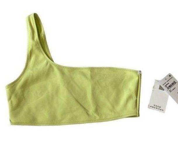 Good American  Scuba Hot Shoulder Bikini Top in Key lime001 size 2/Medium