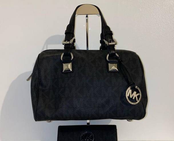 Michael Kors  Grayson MD Satchel Boston Bag w Matching Fulton Wallet black