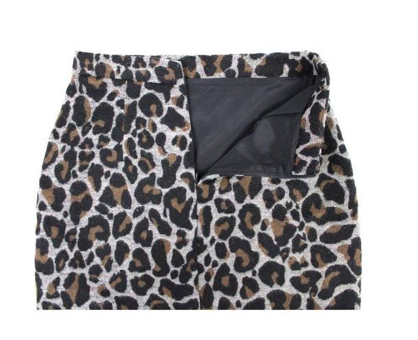 Lovers + Friends  Womens XS Leopard Print Mini Skirt Black Tan Mobwife Edgy