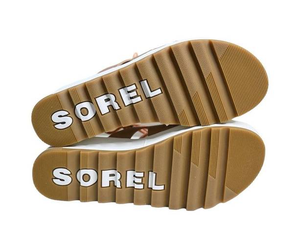 Sorel  Womens 9 Cameron Platform Gladiator Sandal in Honest Beige/Gum NEW