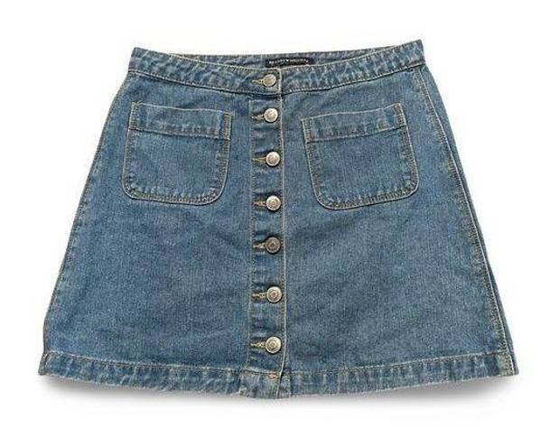 Brandy Melville  Blue Buttoned Denim Jean Skirt