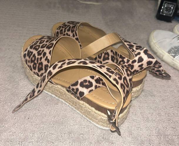 Soda Shoes Cheetah Print Platform Sandals