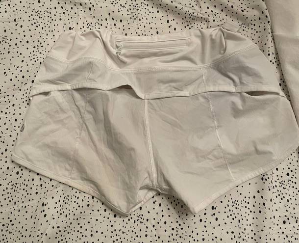 Lululemon White 2.5” Speed Up Shorts Size 4