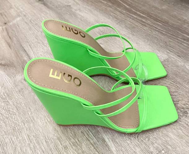 EGO NEW  neon block sandal heels size 6