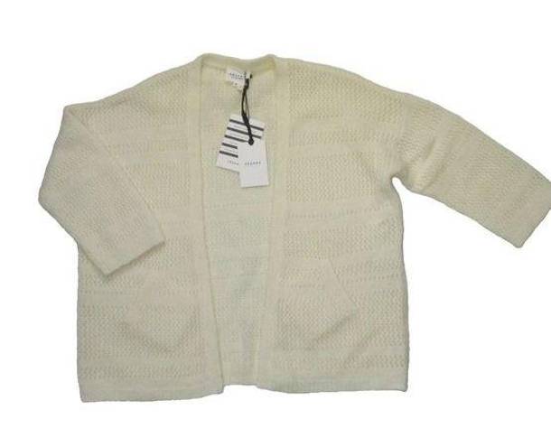 Sézane NWT Sezane Firmin in Ecru Mohair Fancy Knit Open Cardigan Sweater M