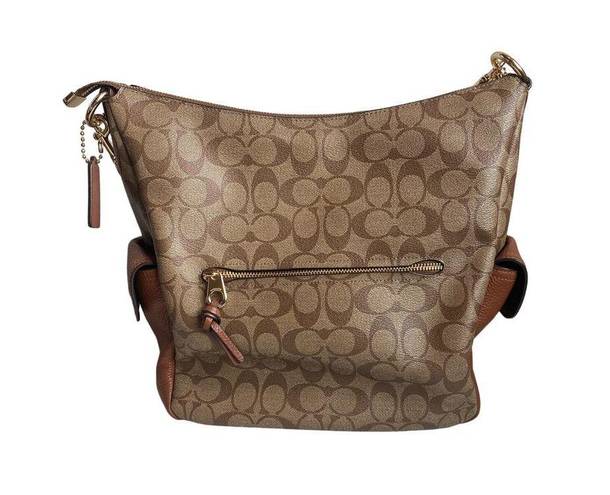 Coach  Pennie C1523 Signature Shoulder Crossbody Bag Purse Handbag Khaki/Redwood