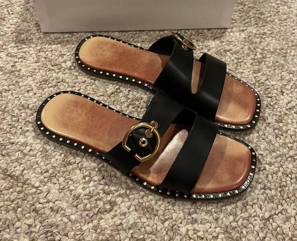 Coach And Four Sandals Black Size 8.5