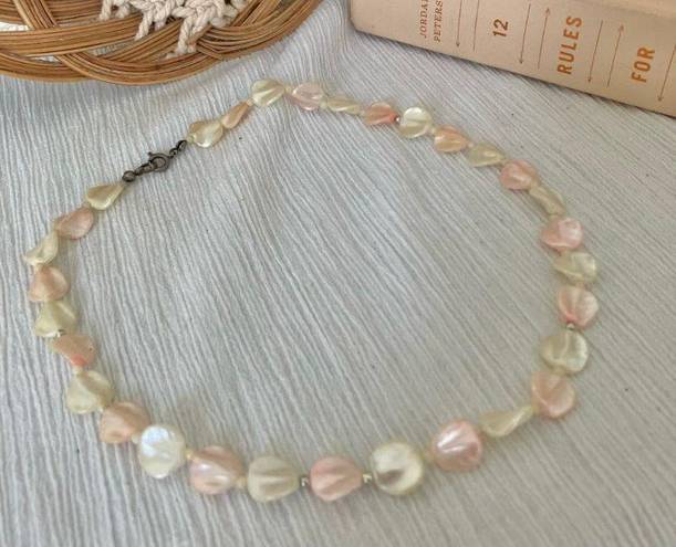 American Vintage Vintage “Croixe” Pink Abalone Shell Necklace Mermaid Siren Beach Pearl Pastel