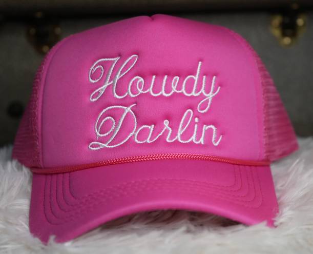Howdy Darlin Trucker Hat Pink