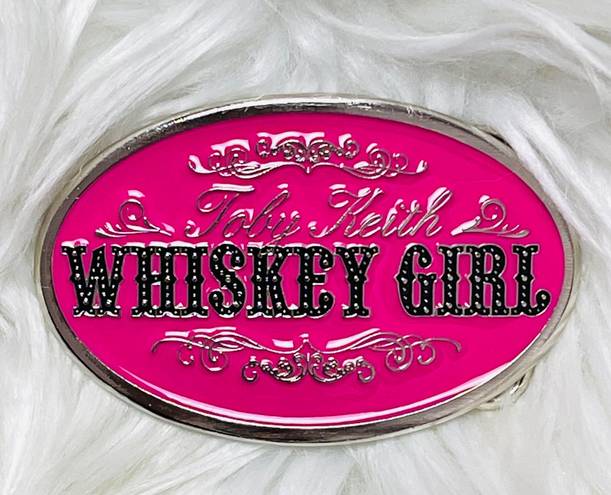 RARE Toby Keith Country Women Pink Whiskey Girl Belt Buckle Cowgirl Rodeo Silver