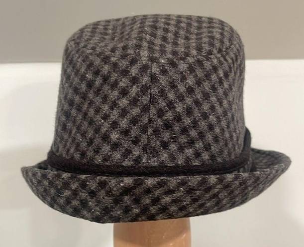 Krass&co The Hatter  Grey and Black Houndstooth Vintage Fedora Hat