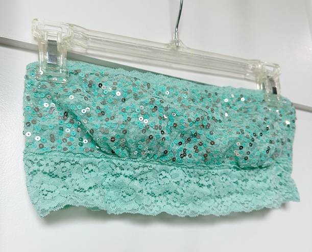 Victoria's Secret VS PINK Turquoise Sequin Lace Bandeau