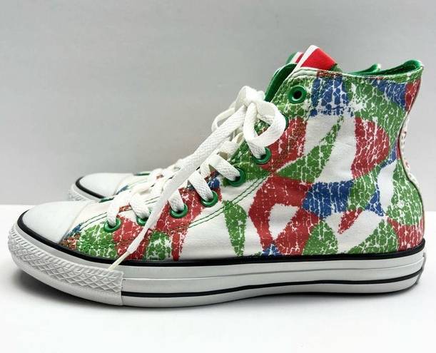 Converse  Chuck Taylor All Star High Top Sneakers 10 Women's Green Red Blue Shoes