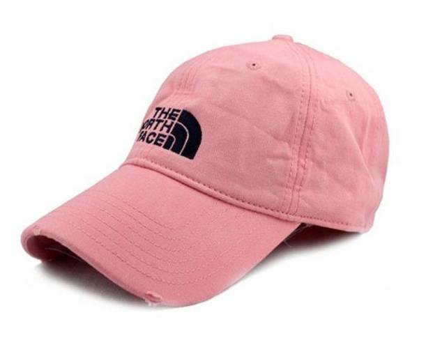 The North Face  ONE SIZE PINK BASEBALL CAP WITH NAVY BLUE LOGO.