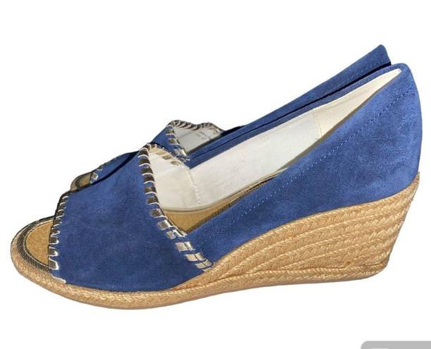 Jack Rogers  Palmer Wedge size 7.5 blue suede