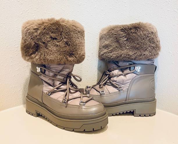 GUESS Women’s Larya Faux Fur Puffer Winter Taupe Boots/Sz:8.5/NWT