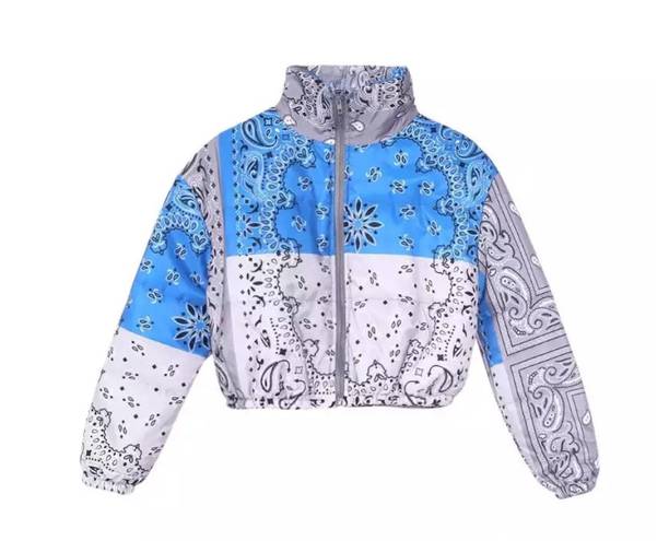 Blue Bandana Puffer Jacket Size M