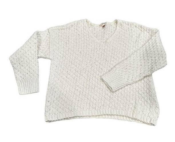 Pilcro  Anthropologie Cream Knit Sweater Size Medium