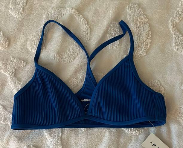 PacSun Eco Blue Stevie Ribbed Racerback Bikini Top