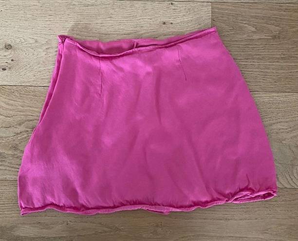 ZARA  Button Detail Skort in Bright Pink