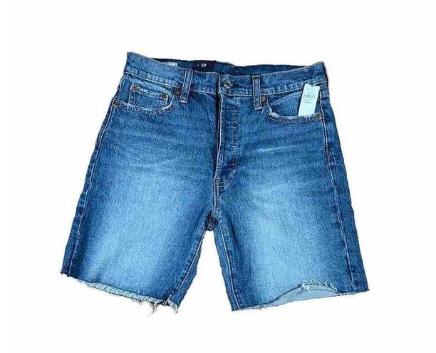 Gap  6” Shorts Size 4regular / 27 High Rise Low Stretch Cut Off Fray Medium Wash