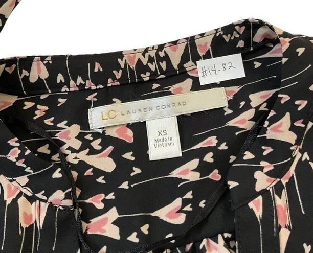 LC Lauren Conrad  Women Size XS Button Up Shirt Roll Tab Sleeve #14-82