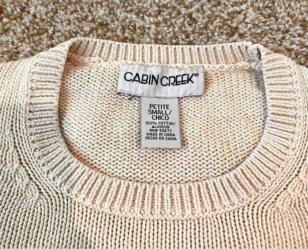 Cabin creek Cream Knit Sweater Size Petite Small PS